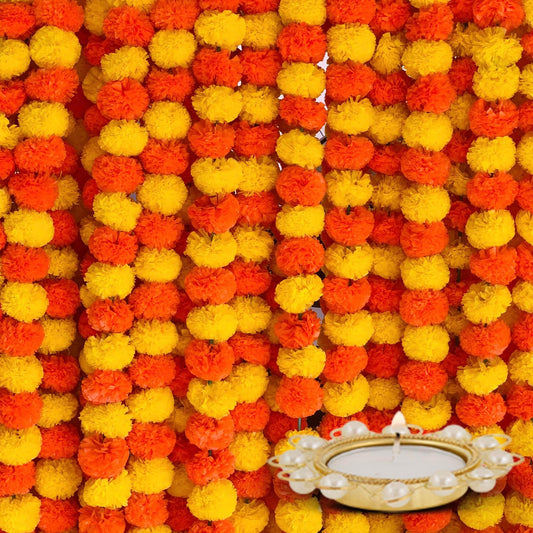 Artificial Marigold Flowers - Pack of 10